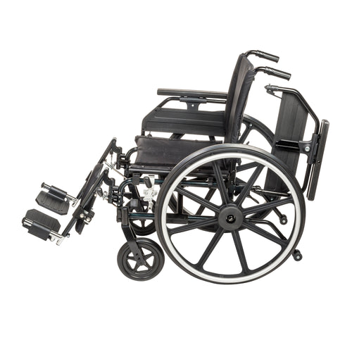 Drive Medical PLA422FBUARAD-ELR Viper Plus GT Wheelchair with Universal Armrests, Elevating Legrests, 22" Seat